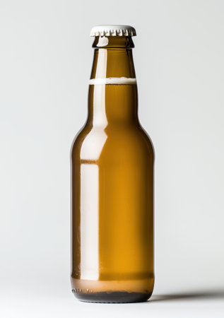 Closeup of a cold beer bottleの素材