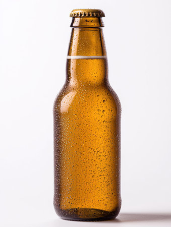 Refreshing beer bottle with condensationの素材