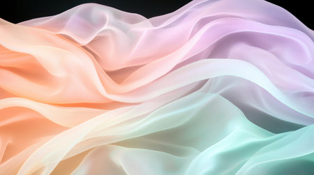 Soft pastel colored fabric flowing in the windの素材