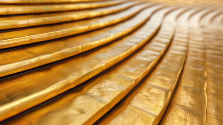 golden abstract background with curved linesの素材