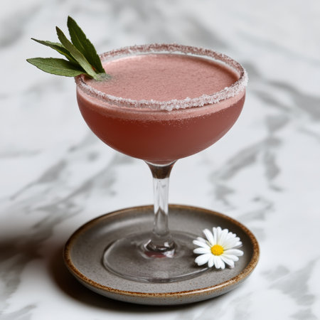 refreshing cocktail with herbs and flowersの素材
