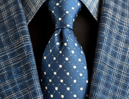 close-up of a patterned necktieの素材