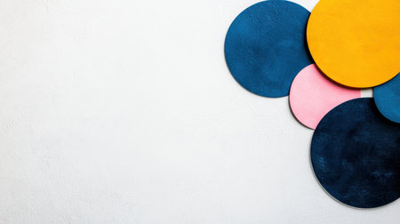 Colorful abstract geometric shapes on white backgroundの素材