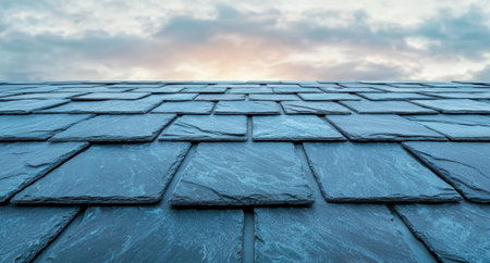 Dramatic sunset over cracked ice floesの素材