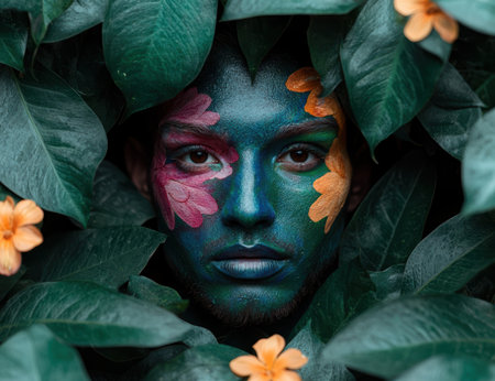 Vibrant face in natureの素材