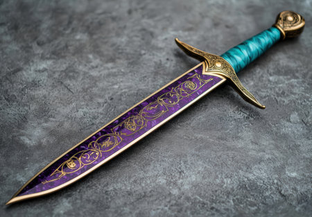 Ornate fantasy sword with intricate designの素材