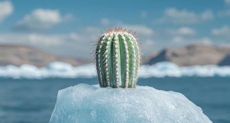 Cactus on an icy mountainの素材