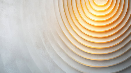 Concentric wooden circles with warm lightingの素材