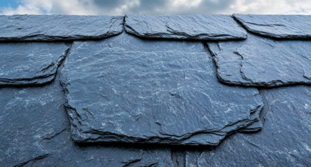 Cracked rock surface with blue waterの素材