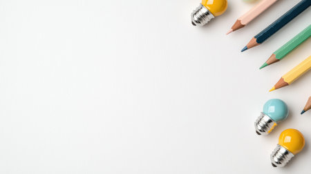 creative office supplies on white backgroundの素材