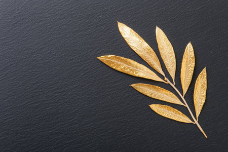 golden leaves on black backgroundの素材