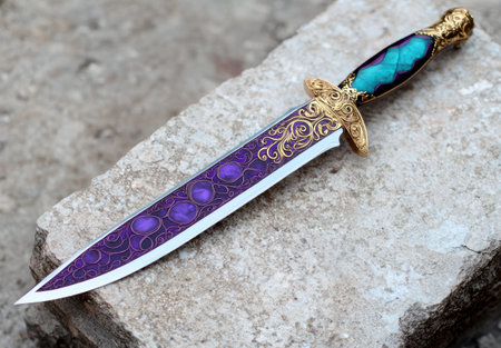 Ornate fantasy dagger with gemstonesの素材