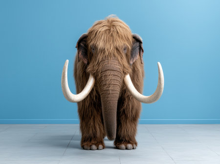 Woolly Mammoth Against Blue Backgroundの素材