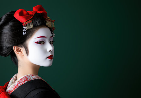 traditional japanese geisha portraitの素材