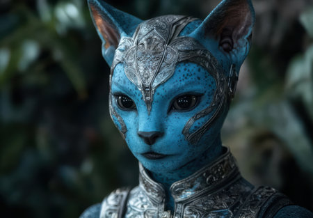 Mystical alien creature with intricate armorの素材