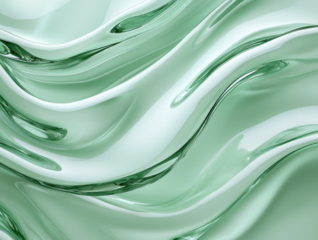 Flowing green glass abstractの素材