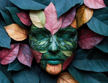 Autumn leaf faceの素材