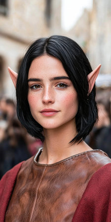 mysterious woman with pointed earsの素材