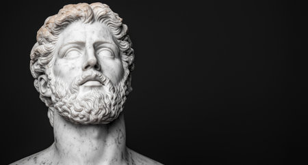 Marble bust of a pensive manの素材