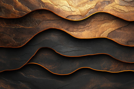 Dramatic abstract landscape with textured layers and warm tonesの素材