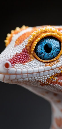 Close-up of a colorful gecko eyeの素材