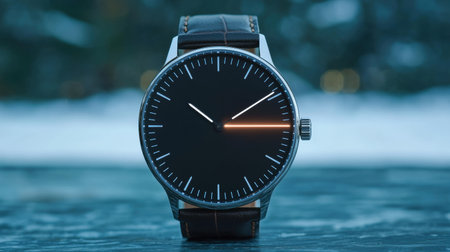 elegant black watch on water surfaceの素材