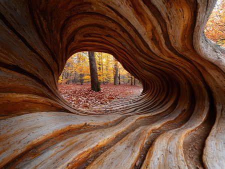 Autumn forest tunnelの素材