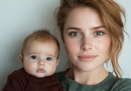 mother and baby portraitの素材