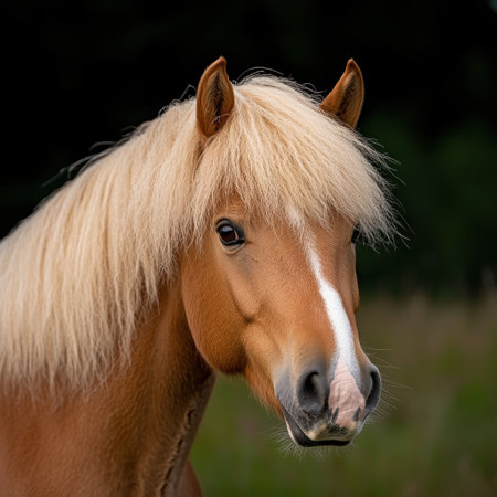 Close-up portrait of a beautiful golden horseの素材