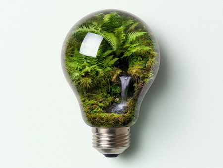 sustainable energy and nature conservation conceptの素材