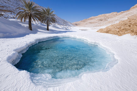 Serene oasis in the desertの素材