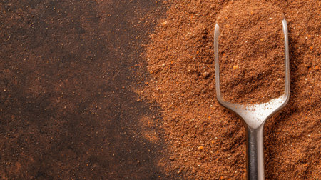 Spice and seasoning background with metal spoonの素材