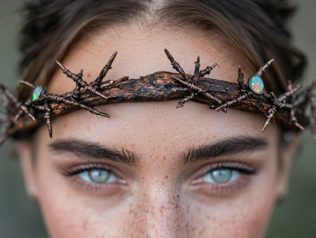 Mysterious woman with wire crownの素材