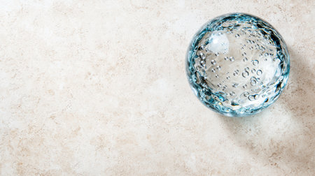 Closeup of a glass sphere with bubblesの素材
