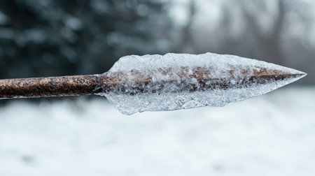 Icy spear point in winter landscapeの素材