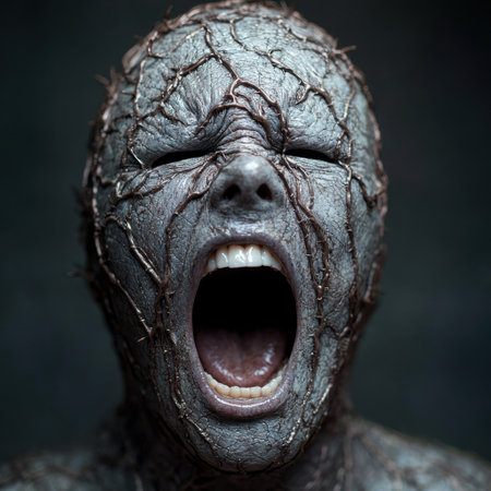 Creepy and terrifying monster faceの素材