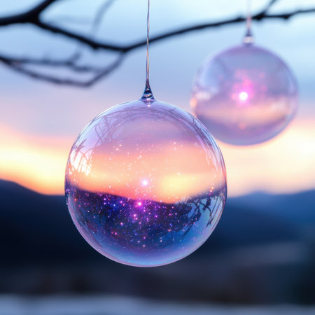 Magical Ornament Reflecting Sunset Sceneryの素材