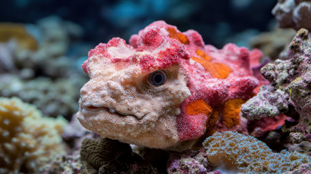 Colorful coral reef fish close-upの素材