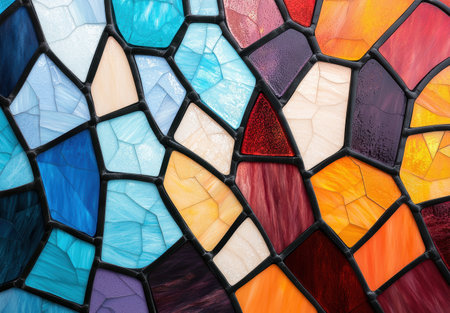 Colorful stained glass mosaic patternの素材