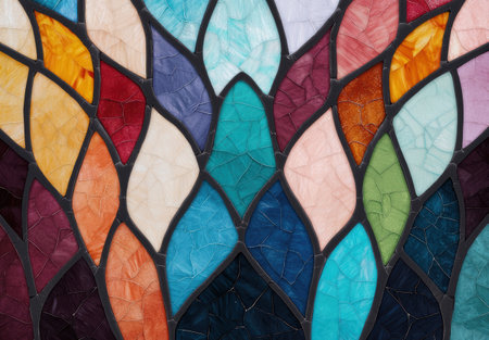 Vibrant stained glass window patternの素材