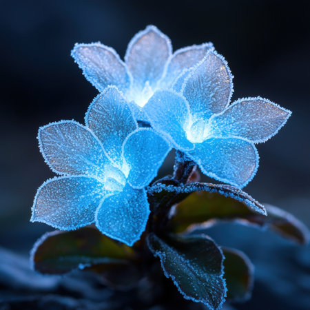 Frosty blue flower petalsの素材