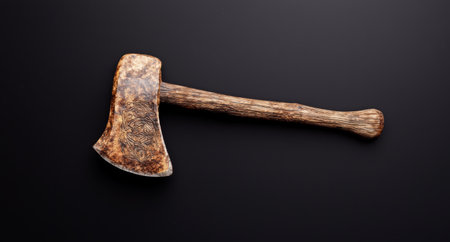 Antique axe with intricate designの素材