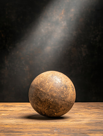 Vintage globe on wooden tableの素材