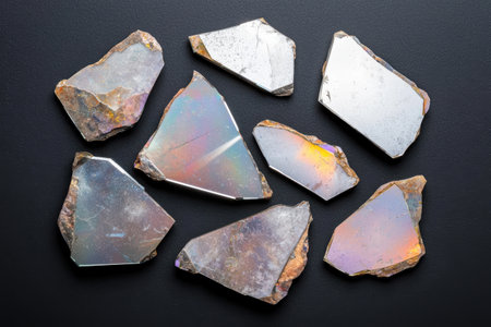 Colorful Gemstone Crystals on Dark Backgroundの素材