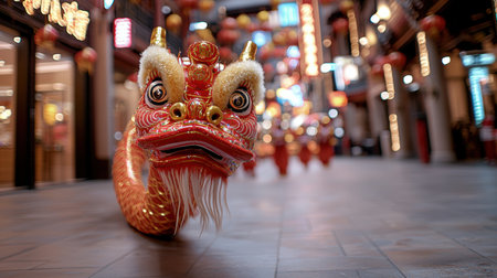 Colorful Chinese New Year dragon decorationの素材