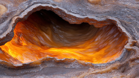 Vibrant orange and brown rock formationの素材