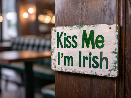 irish themed sign with humorous messageの素材