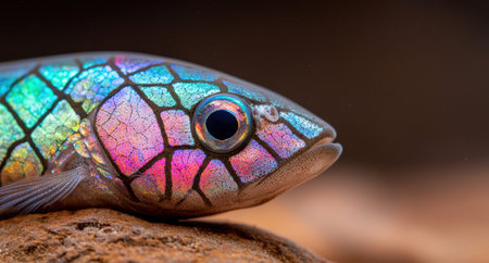 Vibrant and iridescent fish close-upの素材