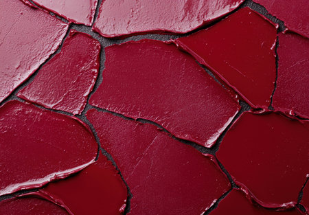 Cracked red paint texture backgroundの素材