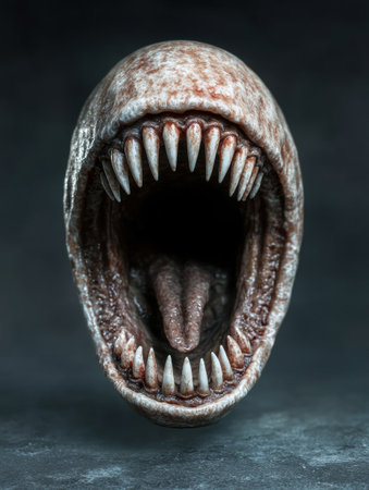 Menacing Jaws of a Predatory Fishの素材